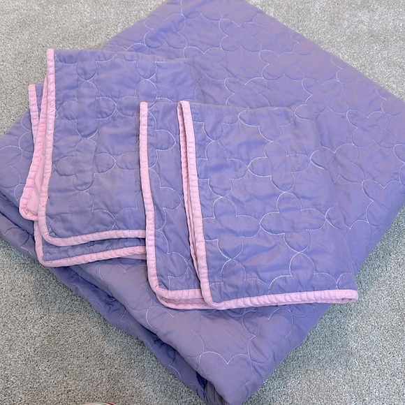 Waverly Kids pink and purple reversible full size quilt with two shams - Picture 3 of 5